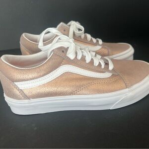 Vans Rose Gold Low-Top Sneakers with White Stripe